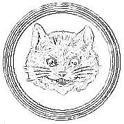 circular ornament with the Cheshire-Cat