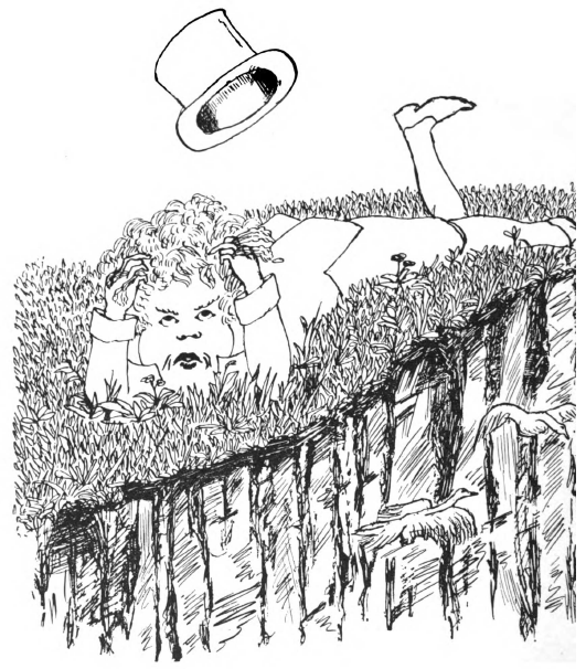 A man is lying in the grass, above him a hat is flying.