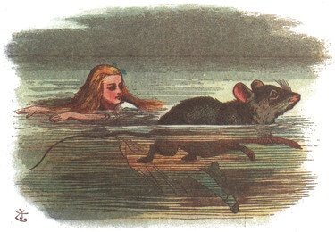 Alice swimming next to a Mouse