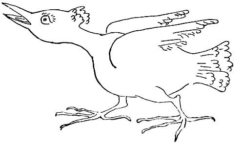 A drawing of a goose