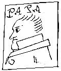 A simple drawing of a man, labelled “Papa”