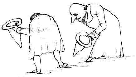 Two bowing man.