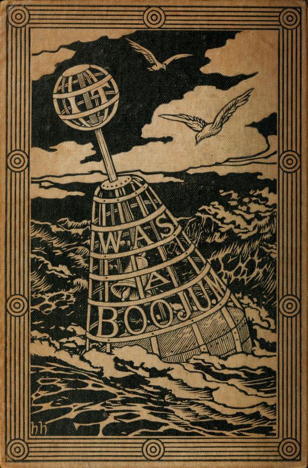 A buoy with a bell inside is swimming in the stormy sea, on it is the text “It was a Boojum”.