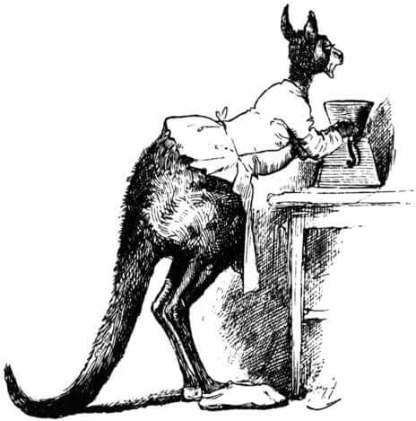 A Kangaroo with a coffee-mill.