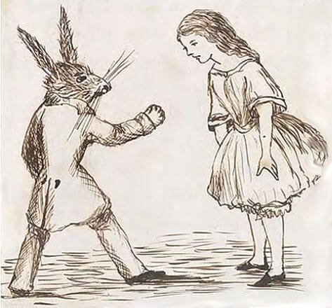 Alice and the rabbit.