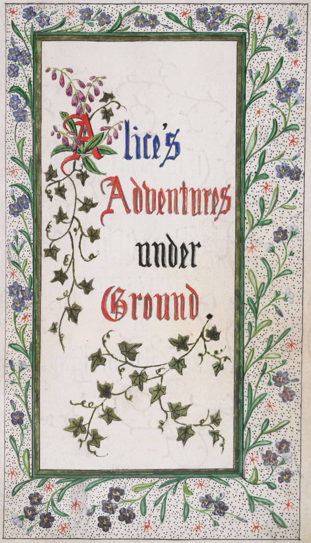 “Alice’s Adventures under Ground” decorated with flowers