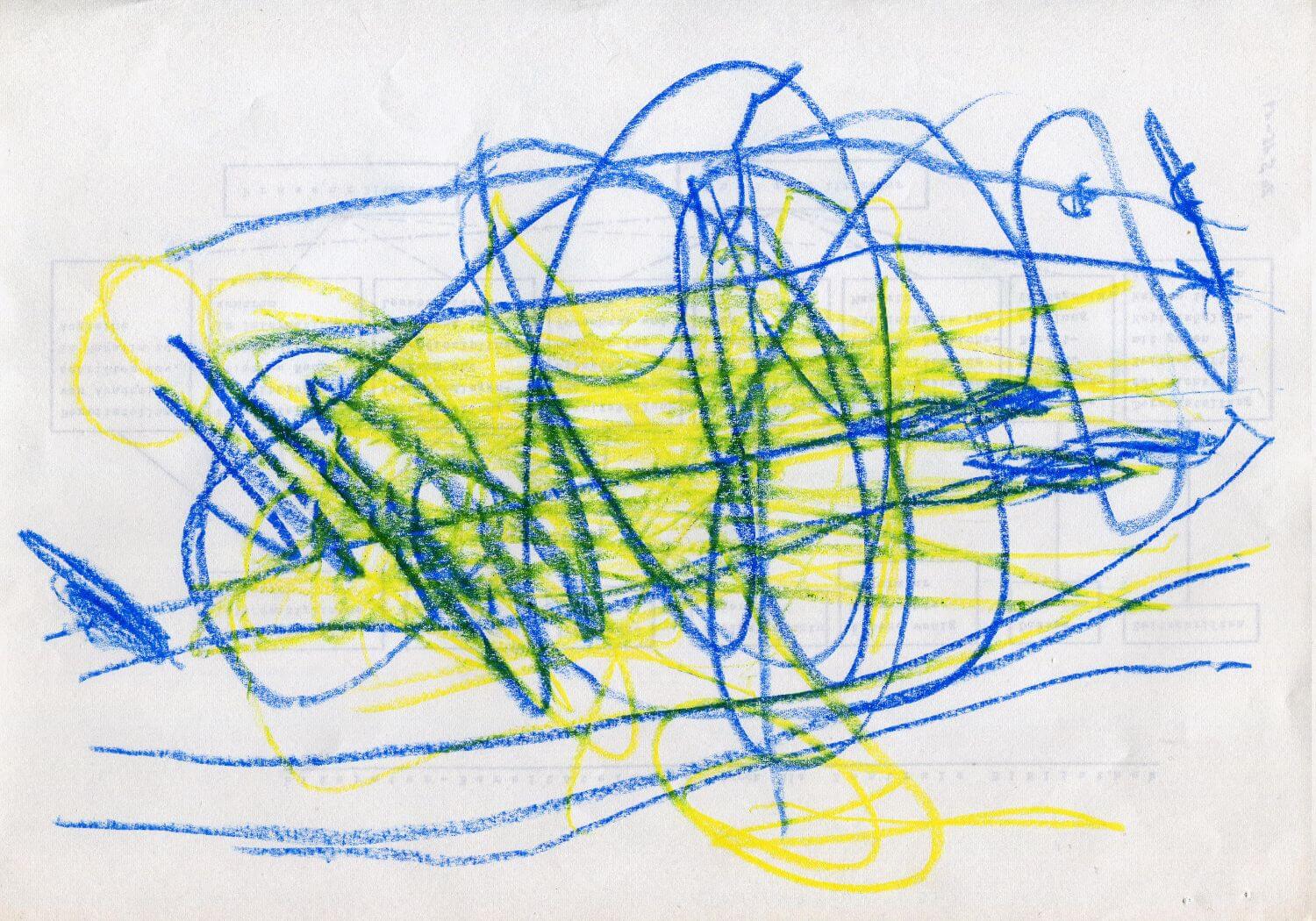 Bild aus gelben und blauen Linien