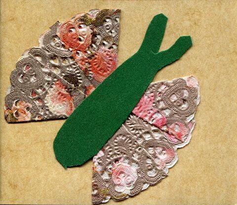 Karte mit gebasteltem Schmetterling